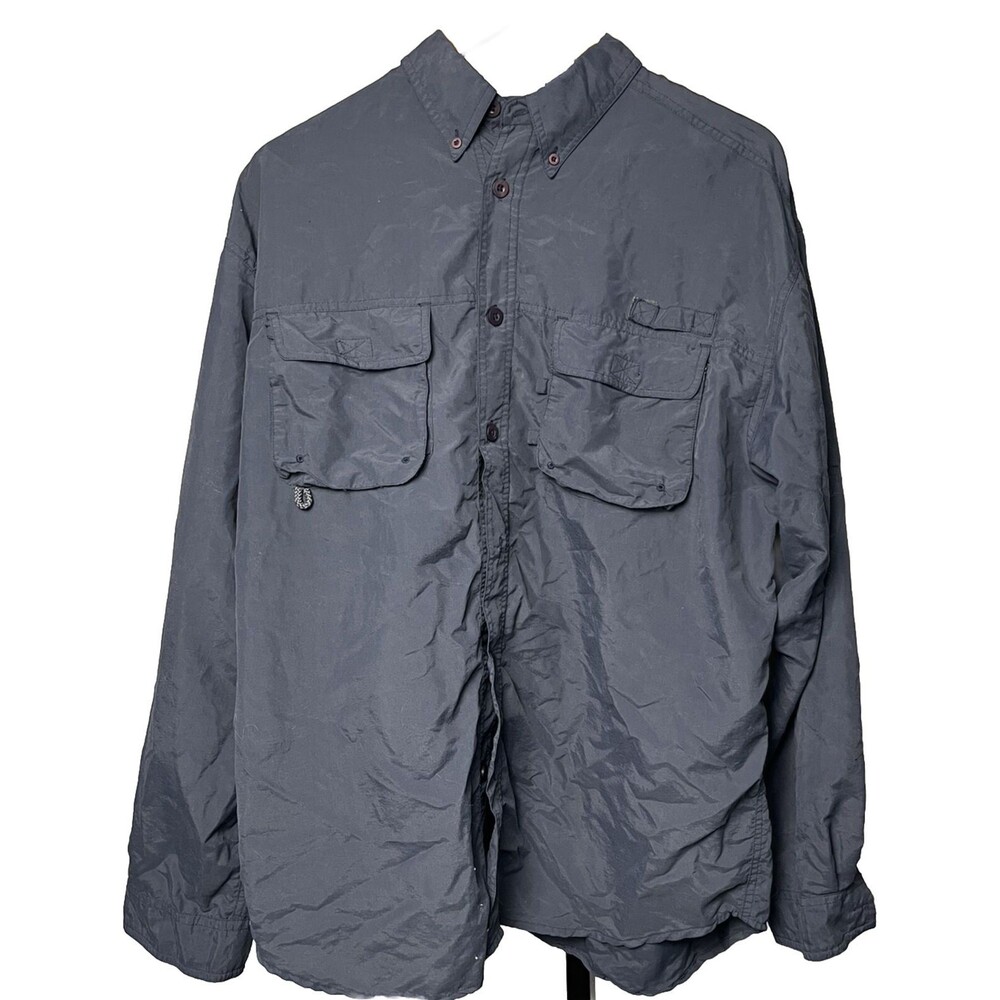 Sportsman Warehouse Outfitter Shirt Button Down Long Sleeve Blue‎ Men XL Outdoor